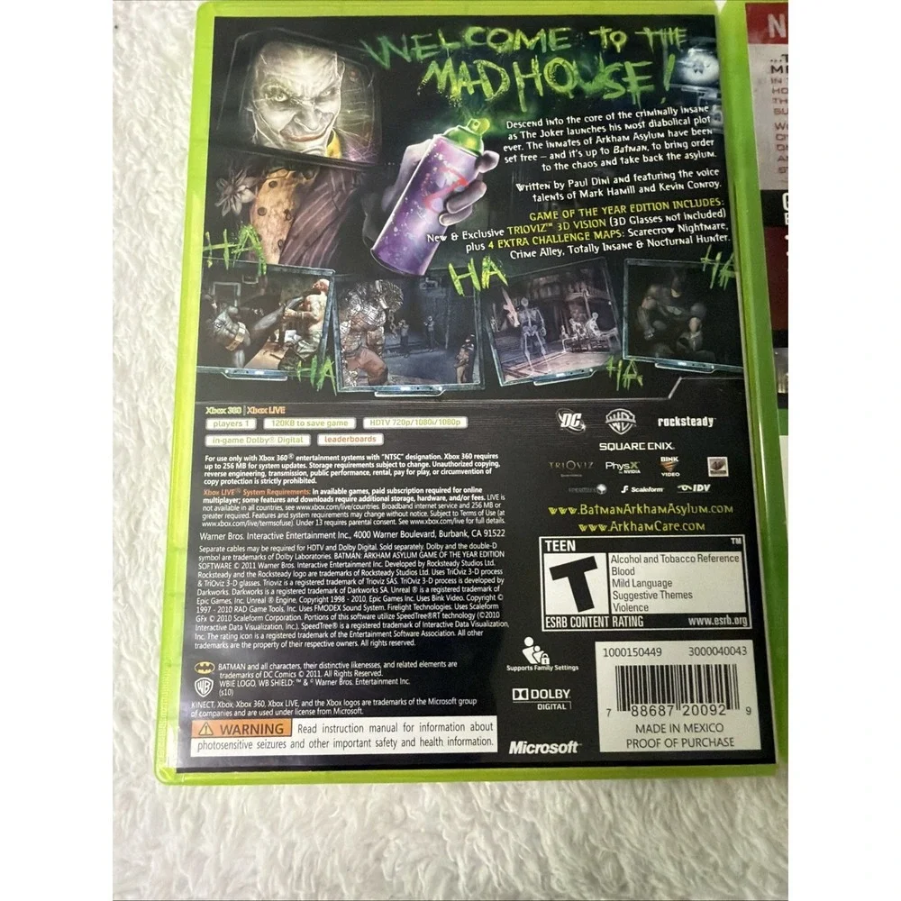 Batman Arkham Asylum and City GOTY Editions Xbox 360 CIB Complete in Box
